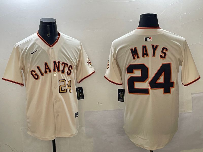 Men San Francisco Giants 24 Mays Cream Game 2025 Nike MLB Jersey style 4